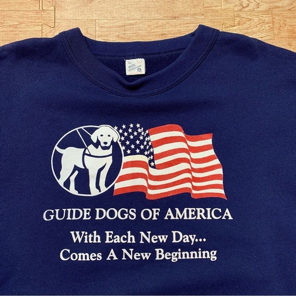 VTG Guide Dogs Of America Sweatshirt Navy Blue Men’s XL Windjammer Made In USA